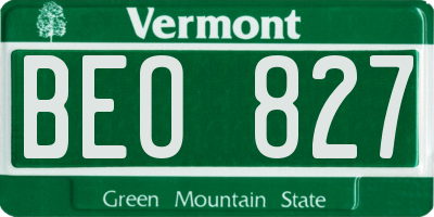 VT license plate BEO827