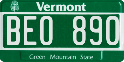VT license plate BEO890