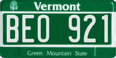 VT license plate BEO921