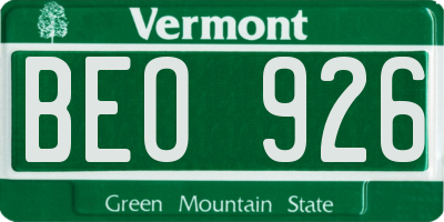 VT license plate BEO926