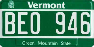 VT license plate BEO946