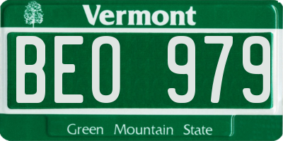 VT license plate BEO979