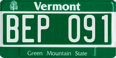 VT license plate BEP091