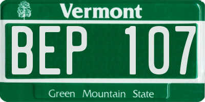 VT license plate BEP107