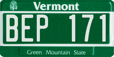 VT license plate BEP171