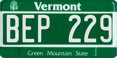 VT license plate BEP229