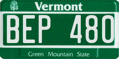 VT license plate BEP480