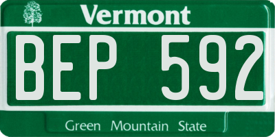 VT license plate BEP592