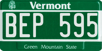 VT license plate BEP595