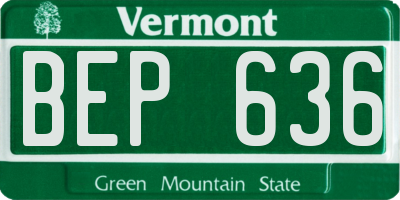 VT license plate BEP636