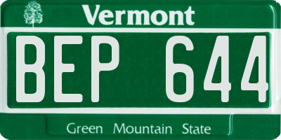 VT license plate BEP644