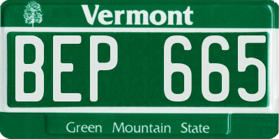 VT license plate BEP665