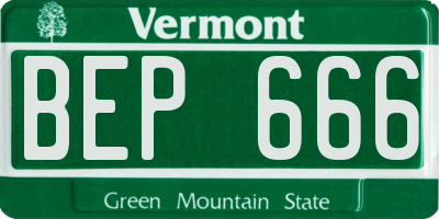 VT license plate BEP666