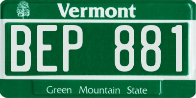 VT license plate BEP881