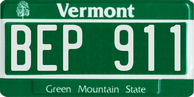 VT license plate BEP911
