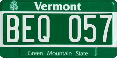 VT license plate BEQ057