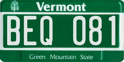 VT license plate BEQ081