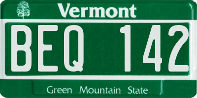 VT license plate BEQ142