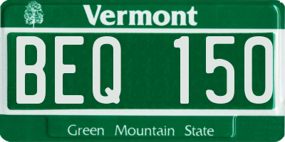 VT license plate BEQ150