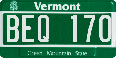 VT license plate BEQ170