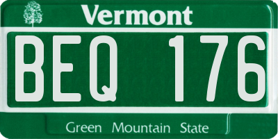 VT license plate BEQ176