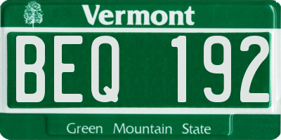 VT license plate BEQ192