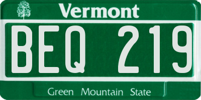 VT license plate BEQ219