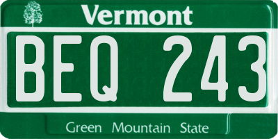 VT license plate BEQ243