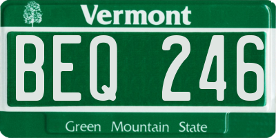 VT license plate BEQ246