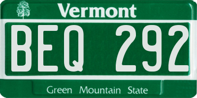 VT license plate BEQ292