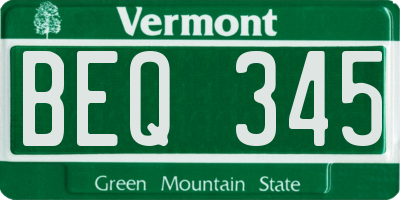 VT license plate BEQ345