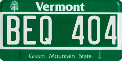 VT license plate BEQ404
