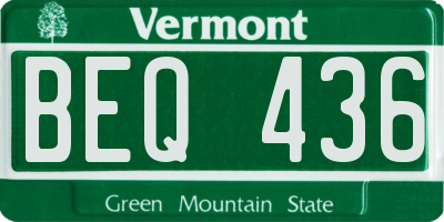 VT license plate BEQ436