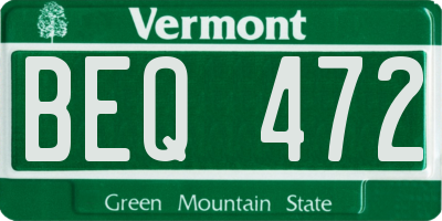 VT license plate BEQ472