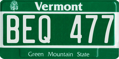 VT license plate BEQ477