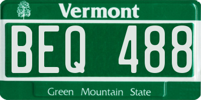 VT license plate BEQ488