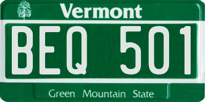VT license plate BEQ501