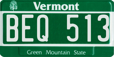 VT license plate BEQ513