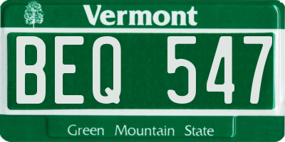 VT license plate BEQ547