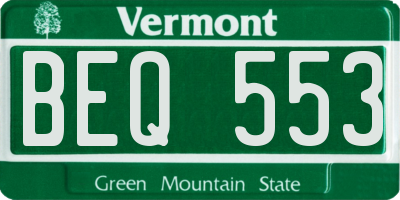 VT license plate BEQ553
