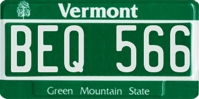 VT license plate BEQ566
