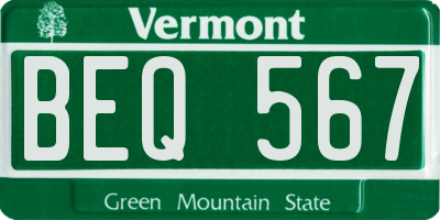 VT license plate BEQ567