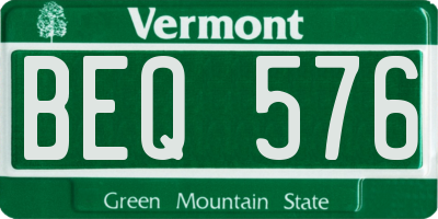 VT license plate BEQ576