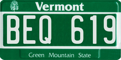 VT license plate BEQ619