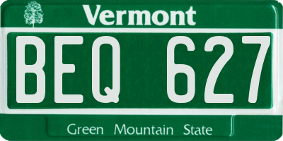 VT license plate BEQ627
