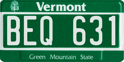 VT license plate BEQ631