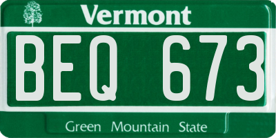 VT license plate BEQ673