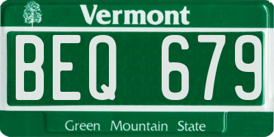 VT license plate BEQ679