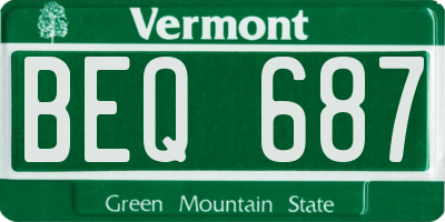 VT license plate BEQ687