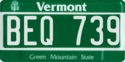 VT license plate BEQ739